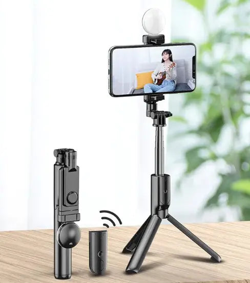 Rechargeable LED selfie stick for Instagram and video calls