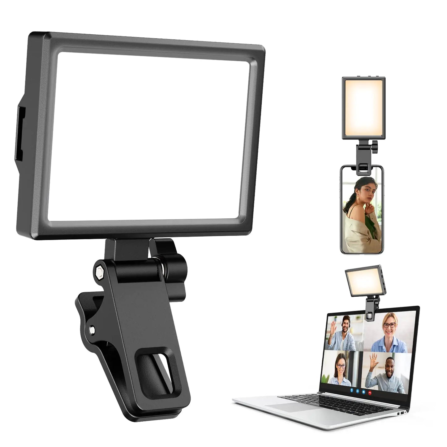 Rechargeable Selfie Light Clip-On attached to smartphone for TikTok videos