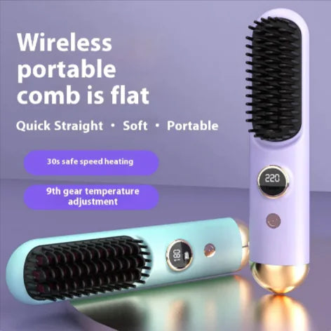 Mini wireless hair straightener for travel