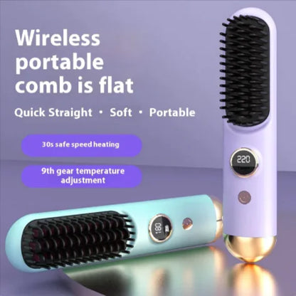 Mini wireless hair straightener for travel