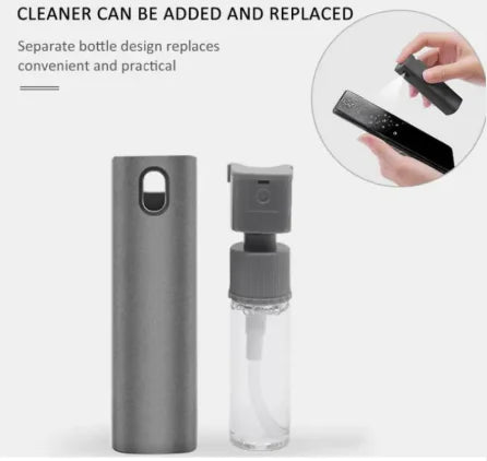 2-in-1 screen cleaner kit with spray and microfiber pad
