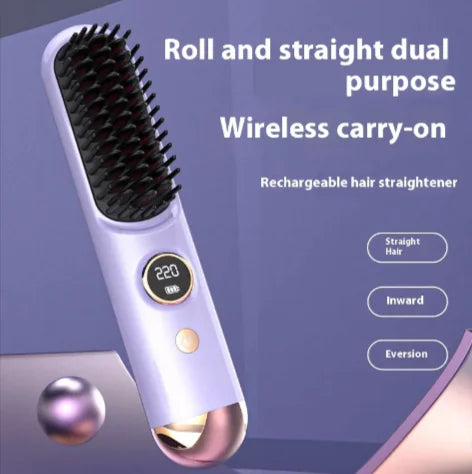 Mini wireless hair straightener for travel