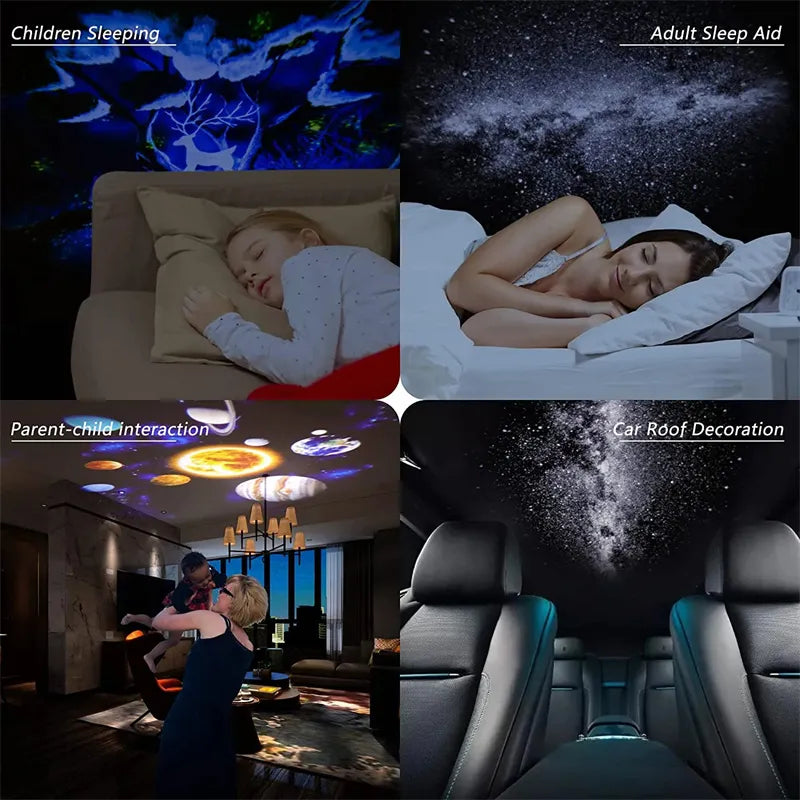 360 starry sky projector with rotating galaxy light effects