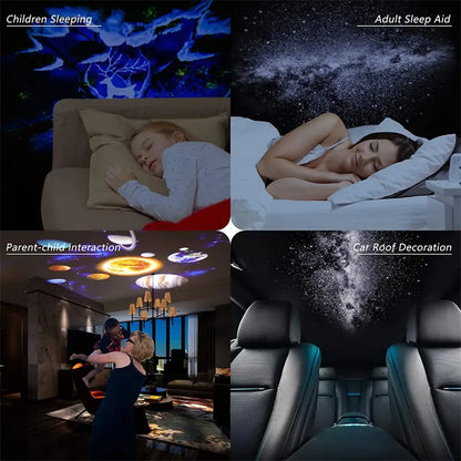 360 starry sky projector with rotating galaxy light effects