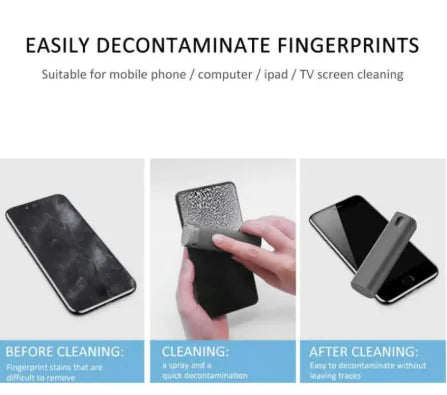 2-in-1 screen cleaner kit with spray and microfiber pad