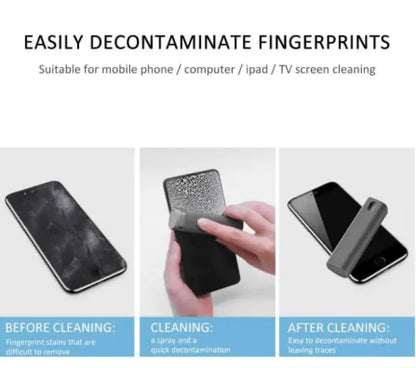 2-in-1 screen cleaner kit with spray and microfiber pad