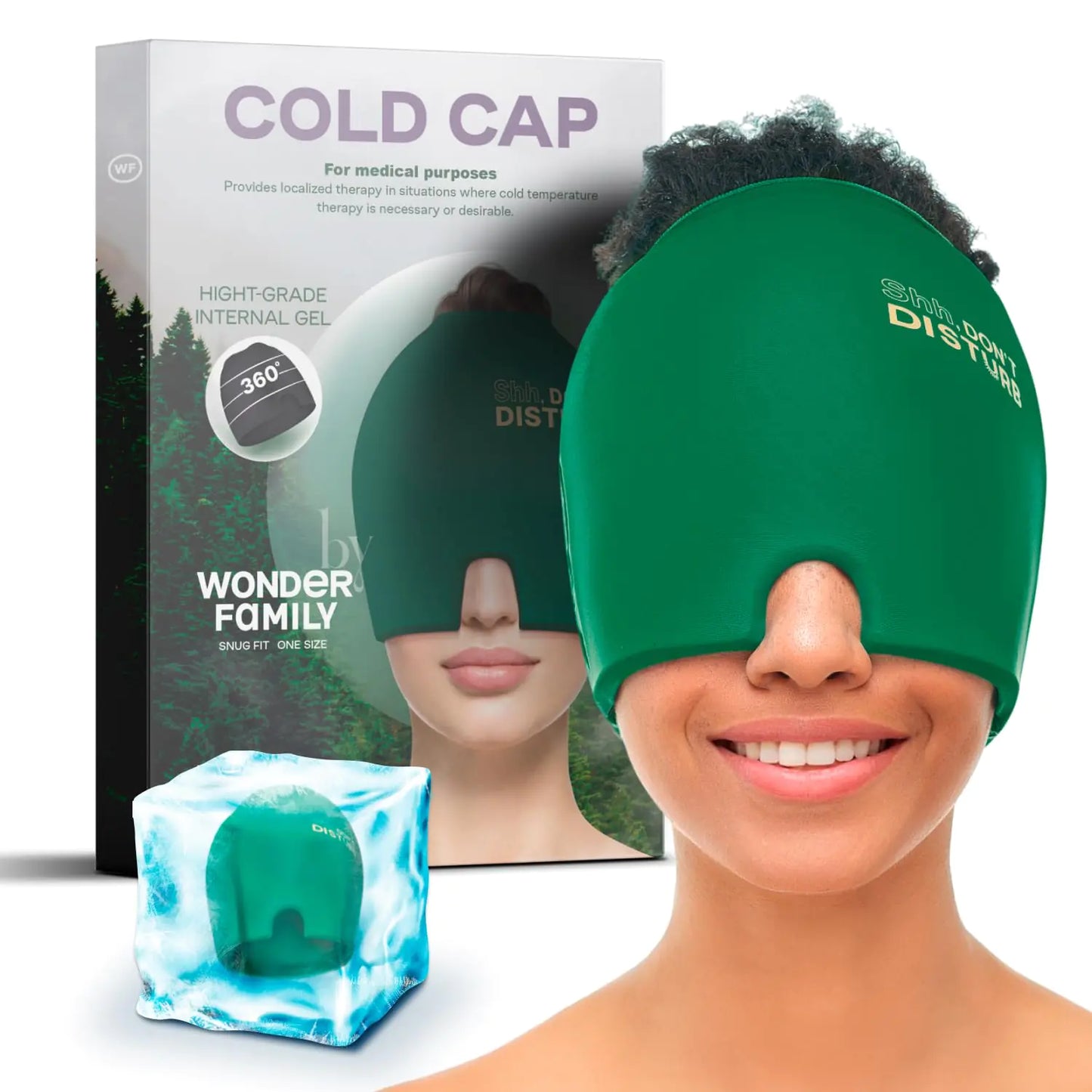Migraine relief cap with cooling compression therapy for headache pain
